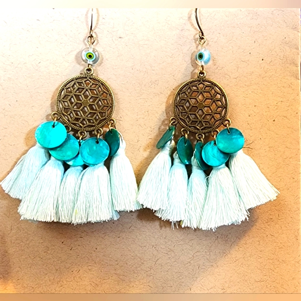 Sea Blue/Green Shell Earrings